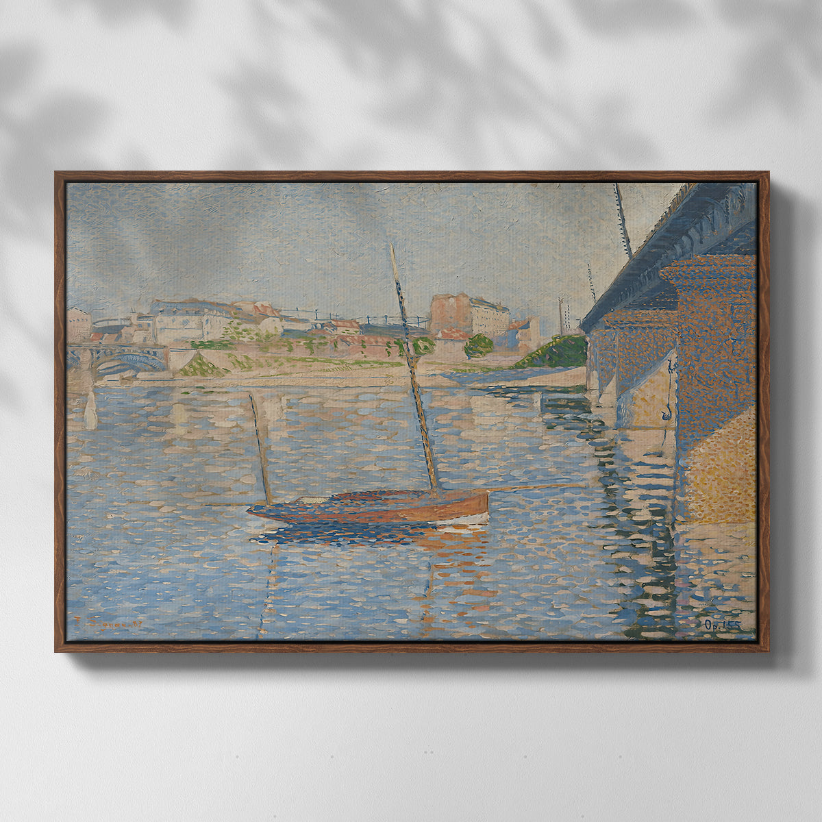 Le Clipper, Asnières, 1887 - Floater Framed Canvas Print