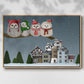 Christmas Christmas Owl Village - Framed Gallery Wrapped Canvas in Floating Frame