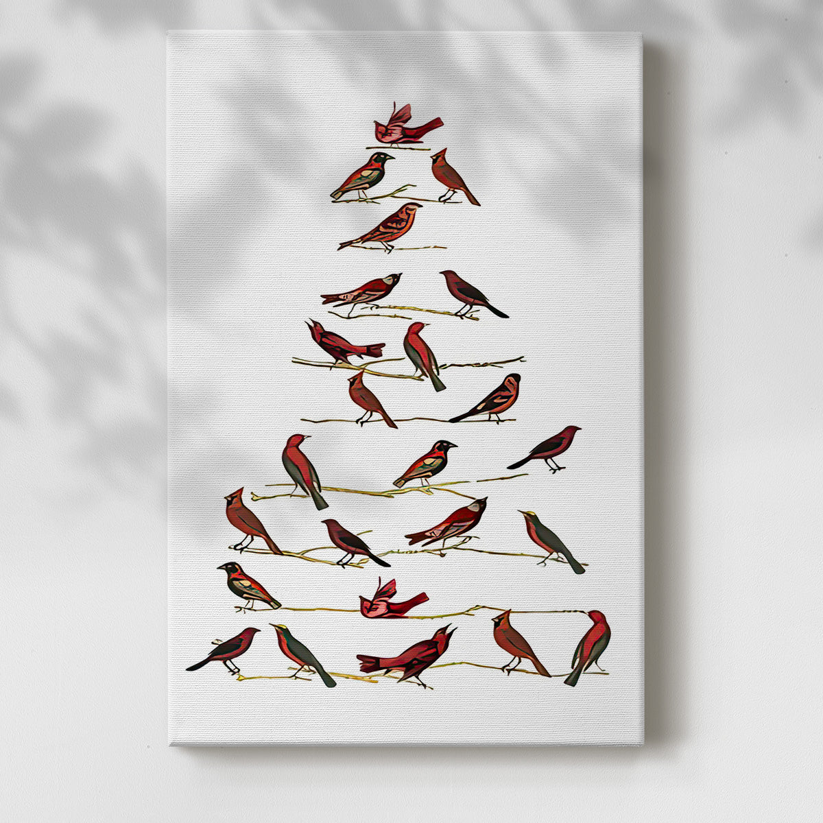 Red Bird Christmas Collection B - Gallery Wrapped Canvas