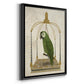 Green Parrot on Swing - Modern Framed Canvas Print