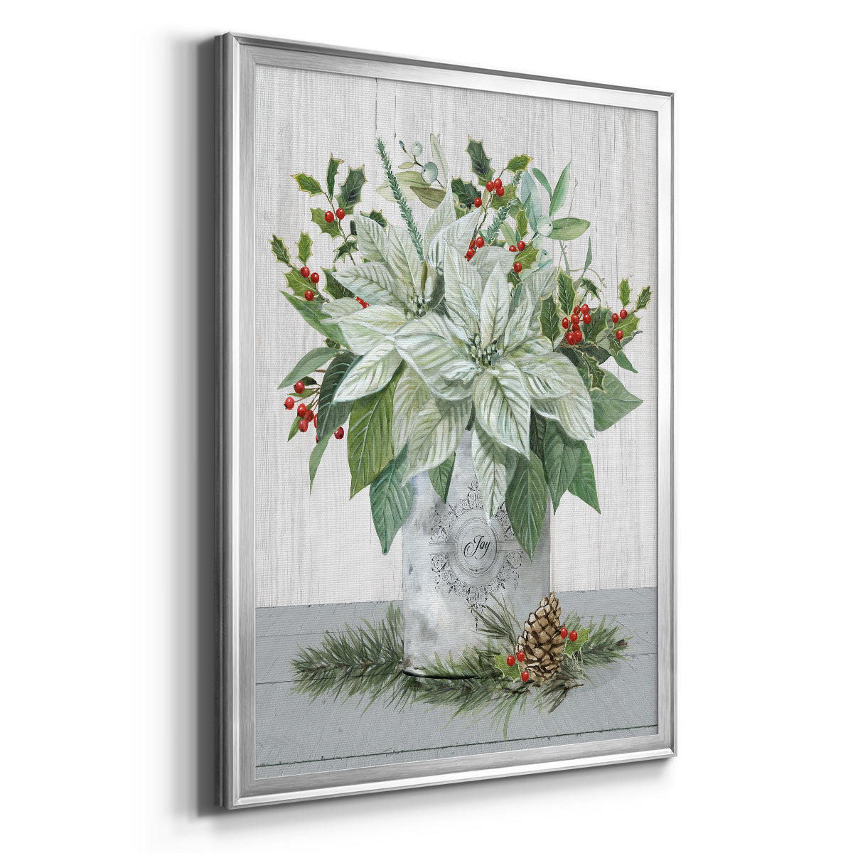 Farmhouse Christmas Joy - Modern Framed Canvas Print