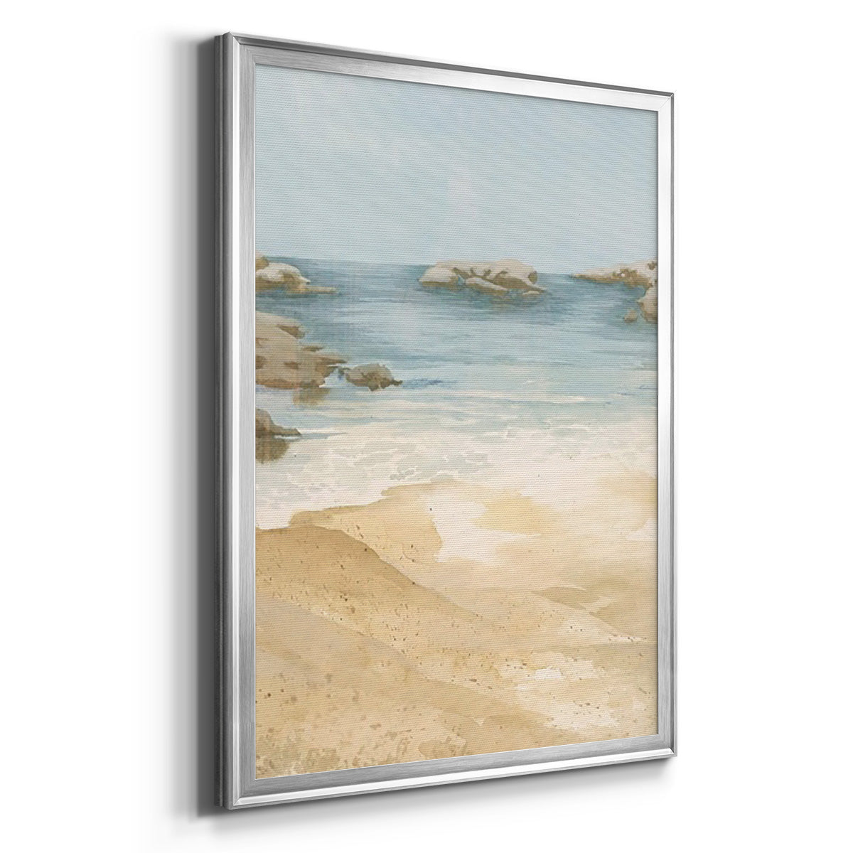 Tranquil Beach I - Modern Framed Canvas Print