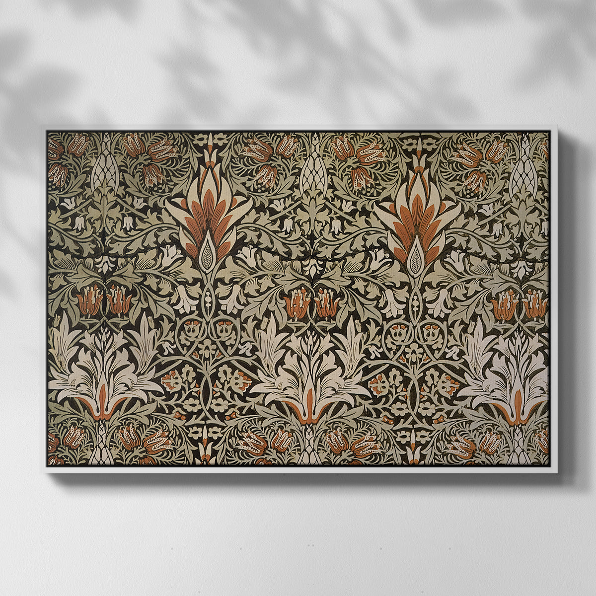 Snakeshead - Charcoal/Spice, c. 1876 - Floater Framed Canvas Print