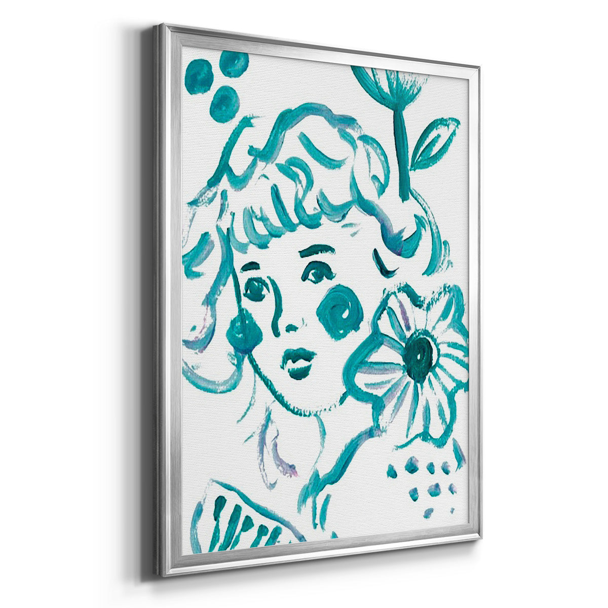 Budding Flower II - Modern Framed Canvas Print