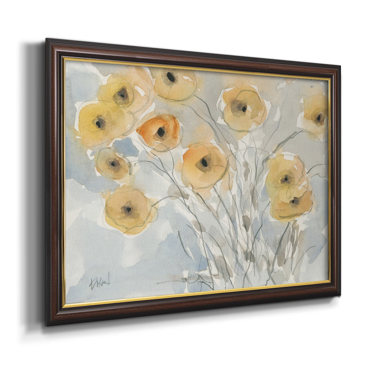 Sunset Poppies II Premium Framed Canvas- Ready to Hang