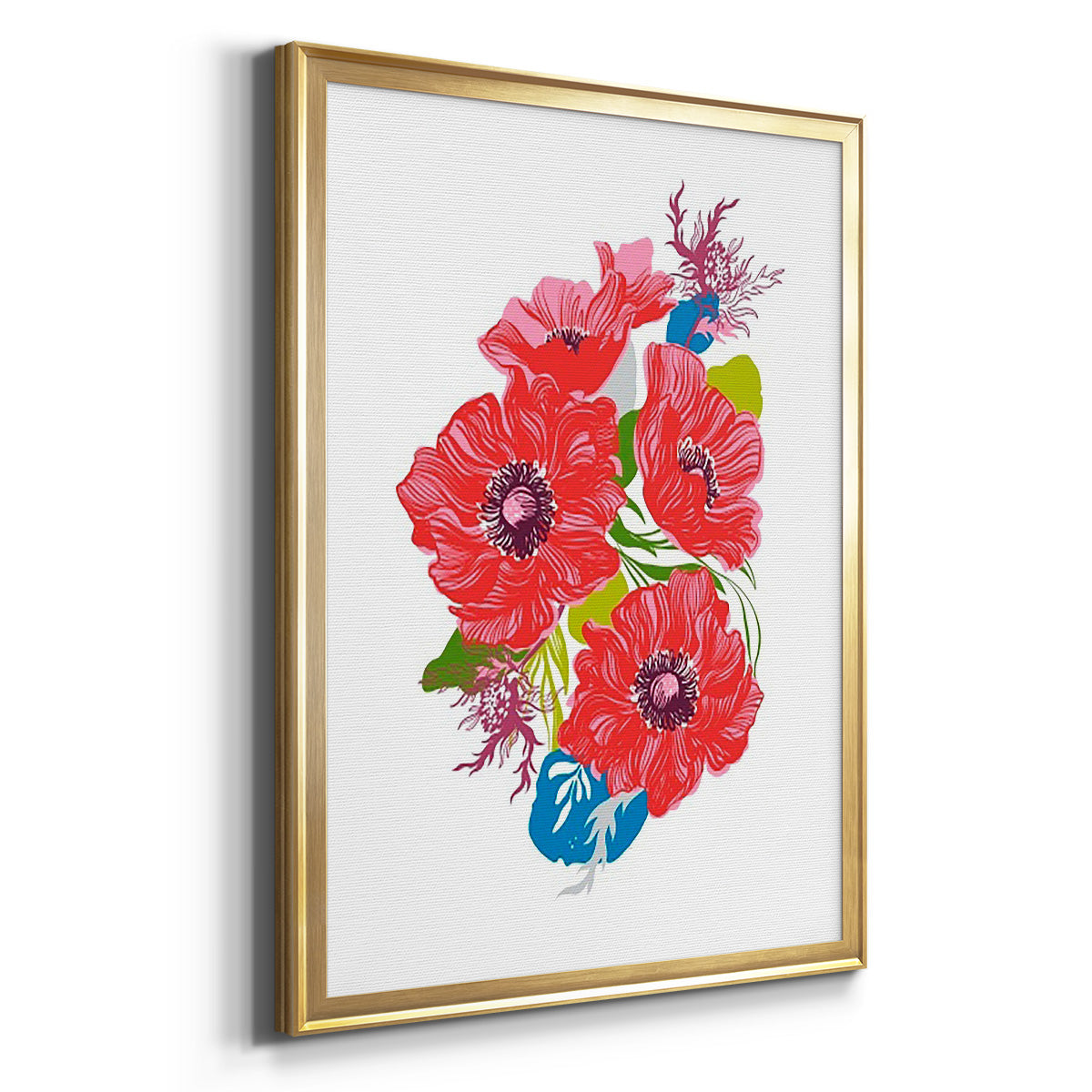 Brilliant Poppies I - Modern Framed Canvas Print