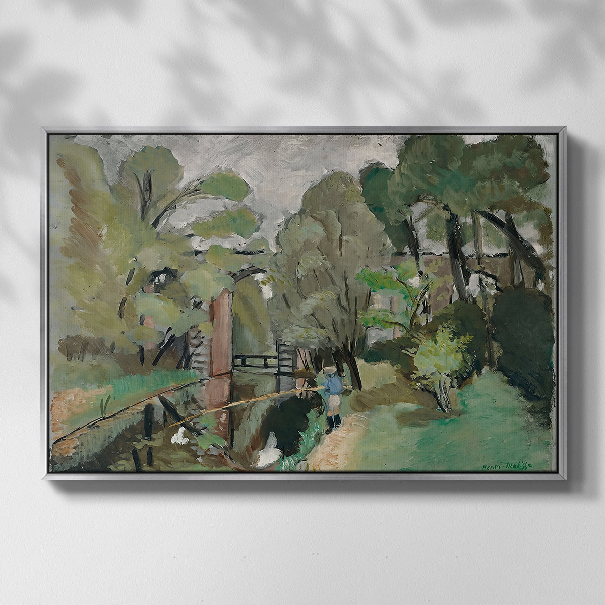 The Little Fisherman, Maintenon, 1918 - Floater Framed Canvas Print