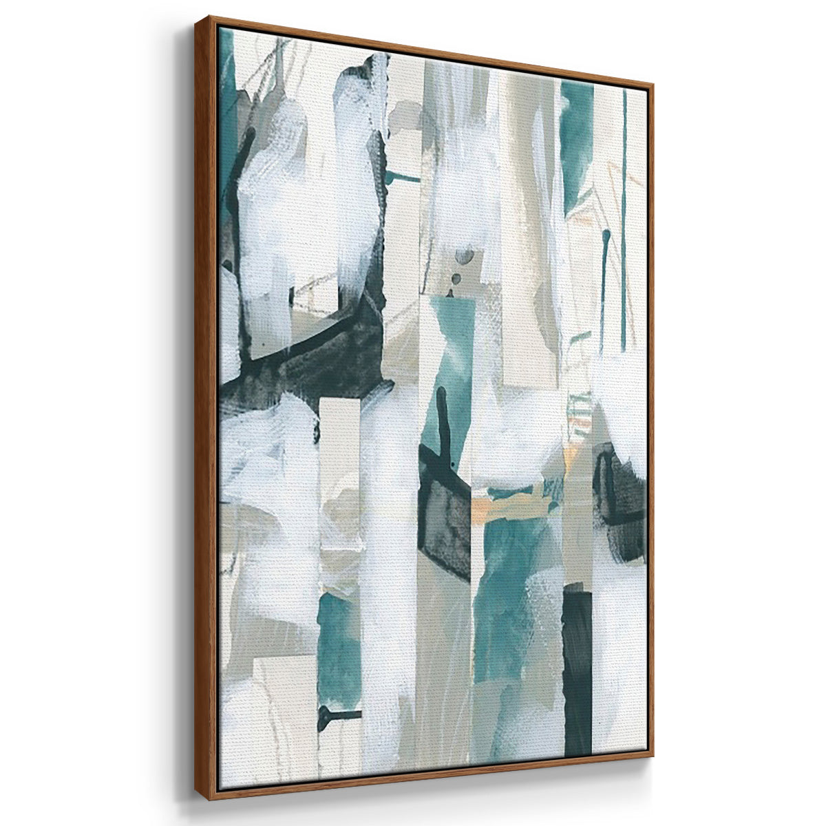 Sea Cavern Strata I - Framed Premium Gallery Wrapped Canvas L Frame 3 Piece Set - Ready to Hang