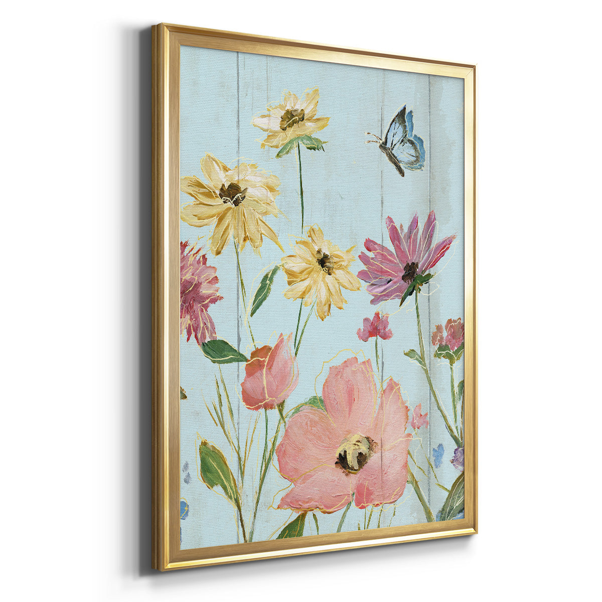 Wildflower Flutter II - Modern Framed Canvas Print