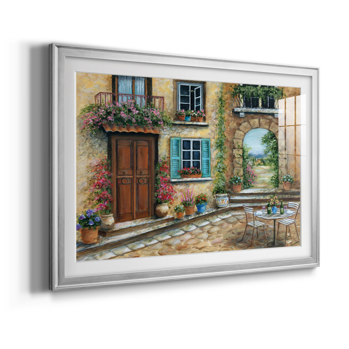 Tuscan Courtyard Premium Framed Print - Ready to Hang