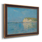 Impressionist coastal low-tide seascape at Pourville by Claude Monet printed on canvas in an ornate bronzed mahogany wood frame.