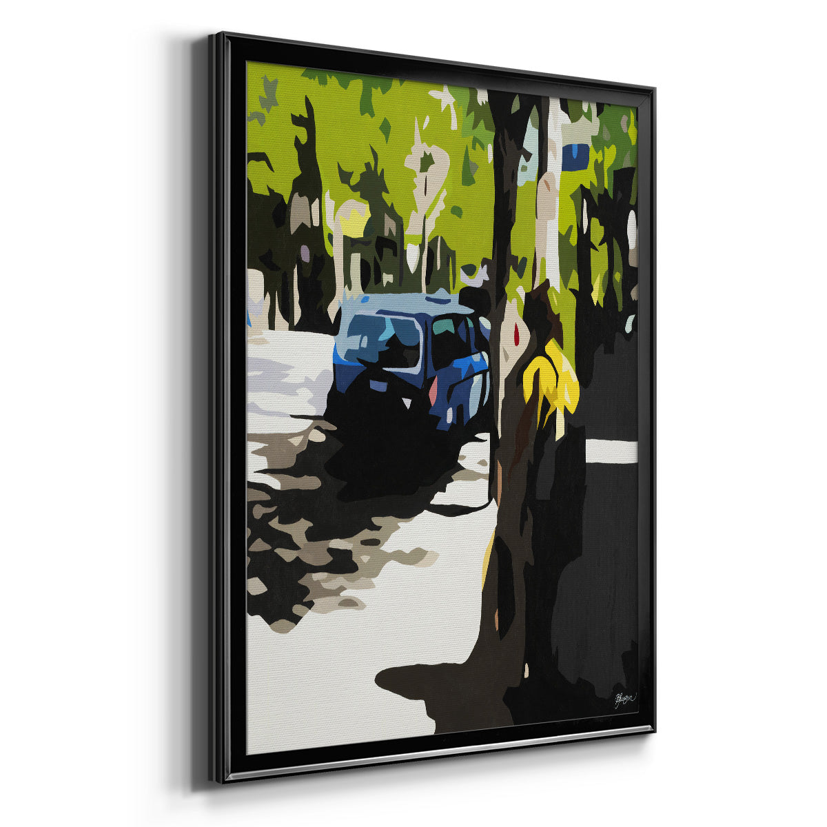 A Volvo in Ballard - Modern Framed Canvas Print