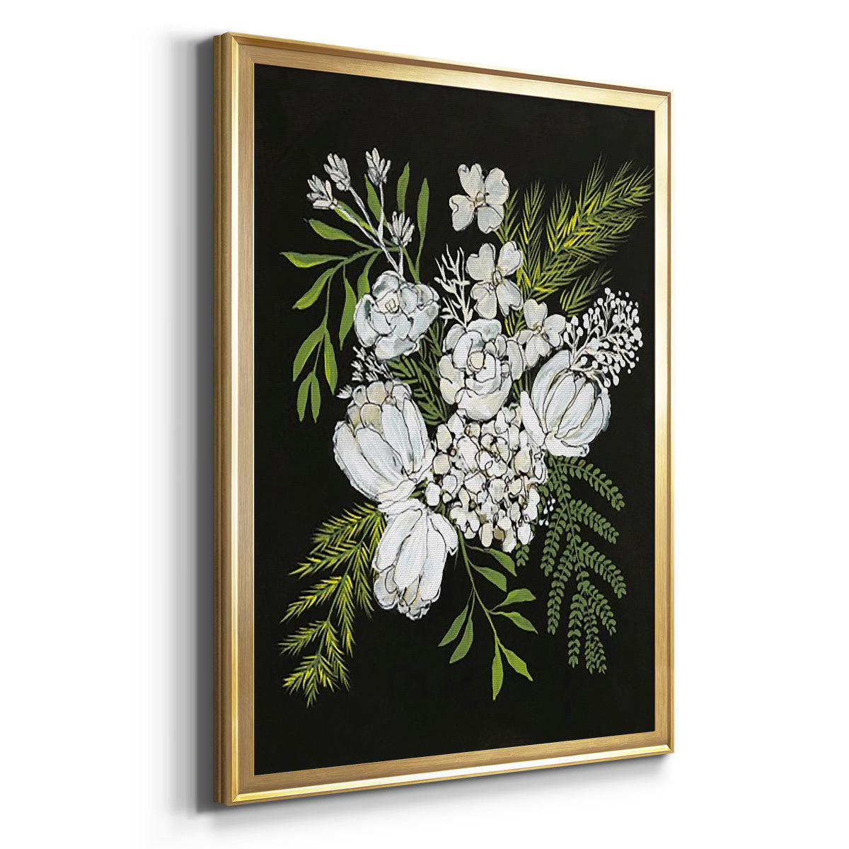 Alabaster Bouquet II - Modern Framed Canvas Print