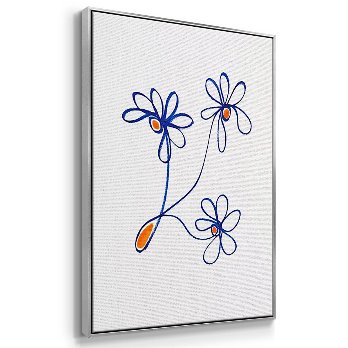 Wobbly Blooms I - Framed Premium Gallery Wrapped Canvas L Frame 3 Piece Set - Ready to Hang