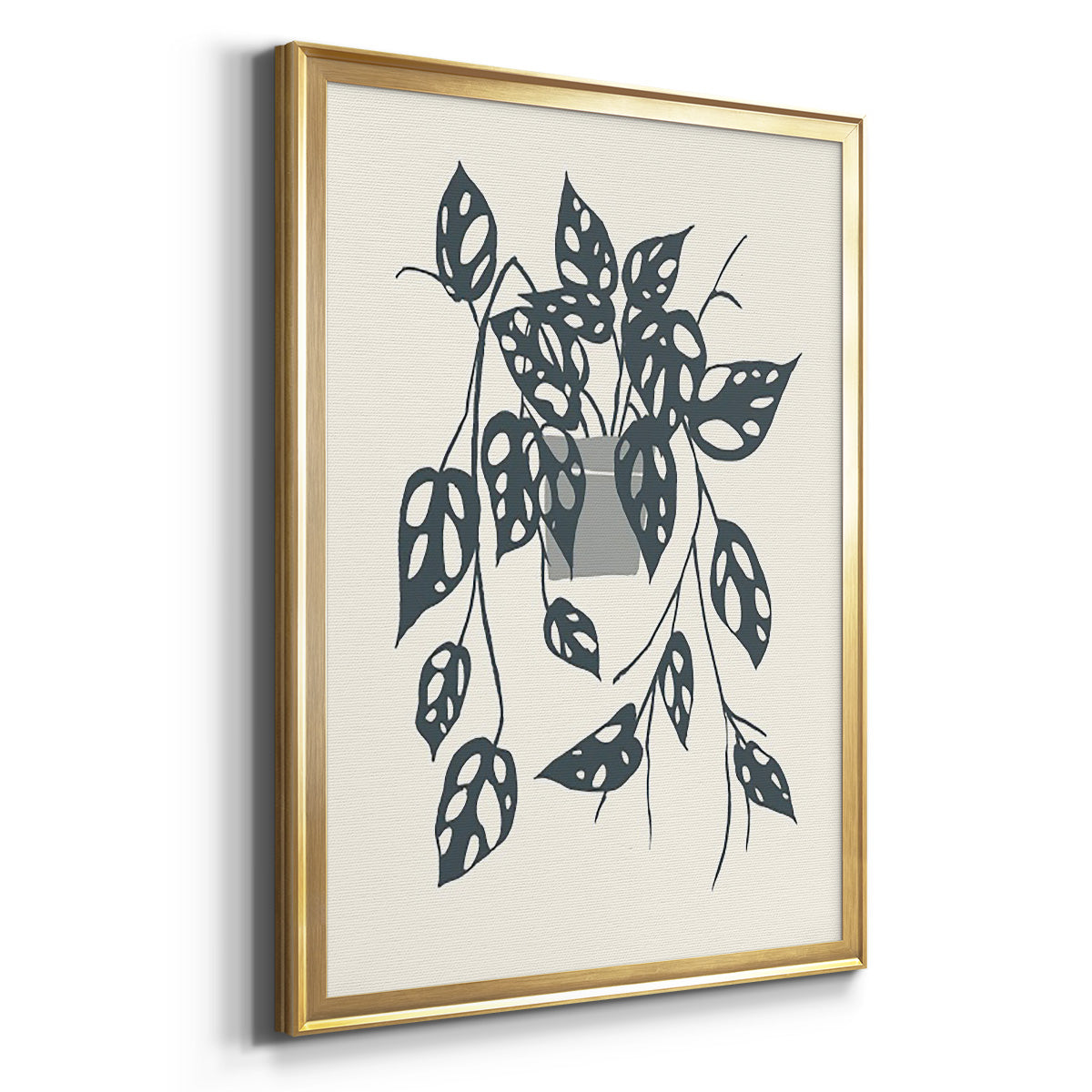 Growing Leaves V - Modern Framed Canvas Print