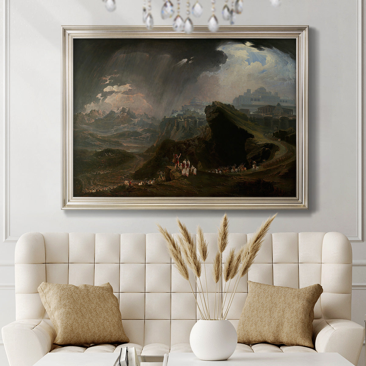 Joshua Commanding the Sun to Stand Still upon Gibeon - Ornate Framed Canvas Print