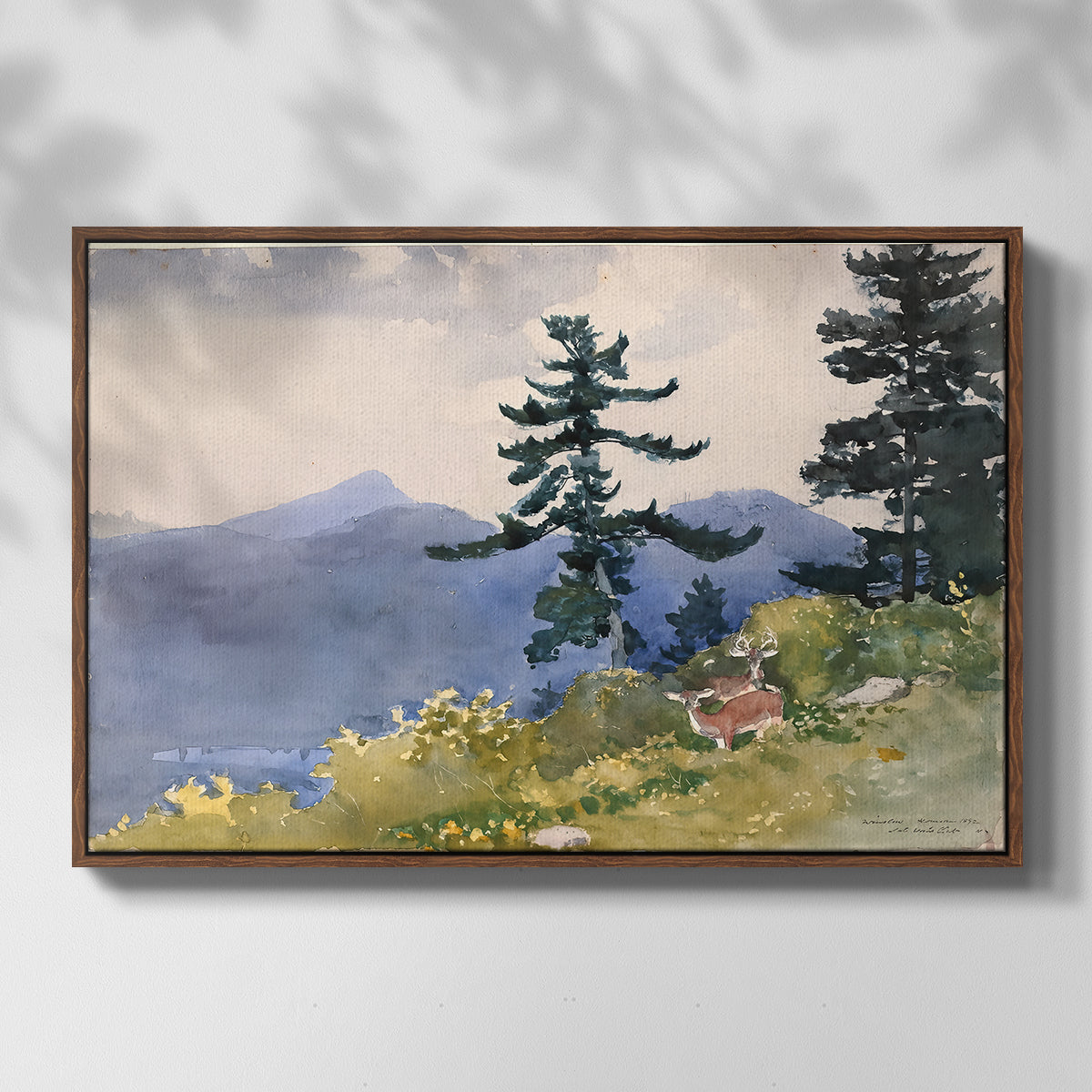North Woods Club, Adirondacks, 1892 - Floater Framed Canvas Print