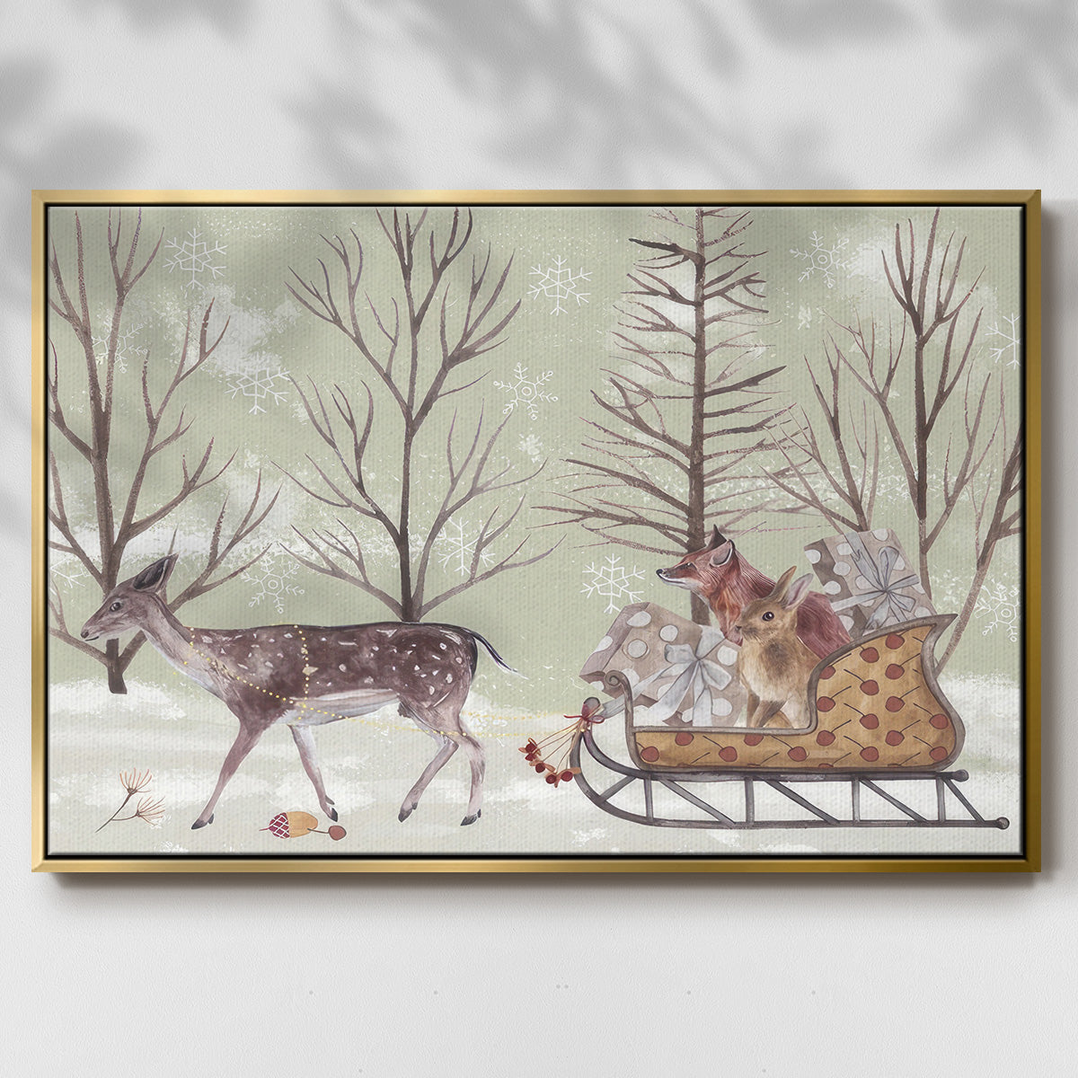 Christmas Time II - Framed Gallery Wrapped Canvas in Floating Frame