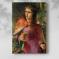 Canvas art print of a regal figure with detailed garments and strong presence with a soft shadow on a white background.