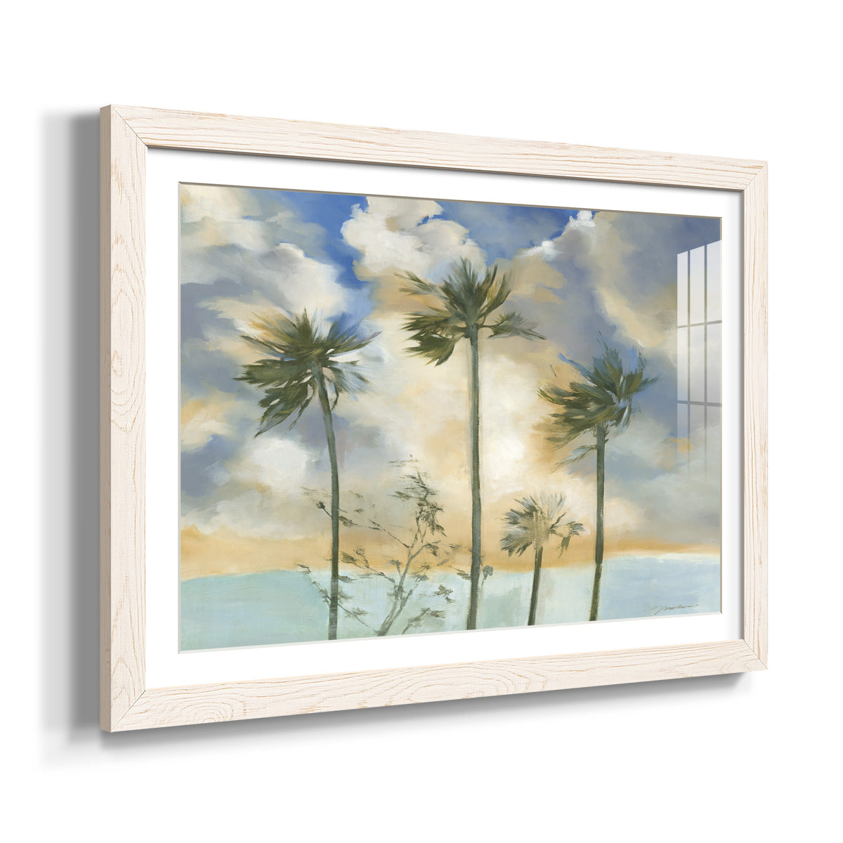 Palms in the Wind - Barnwood Framed Art Print
