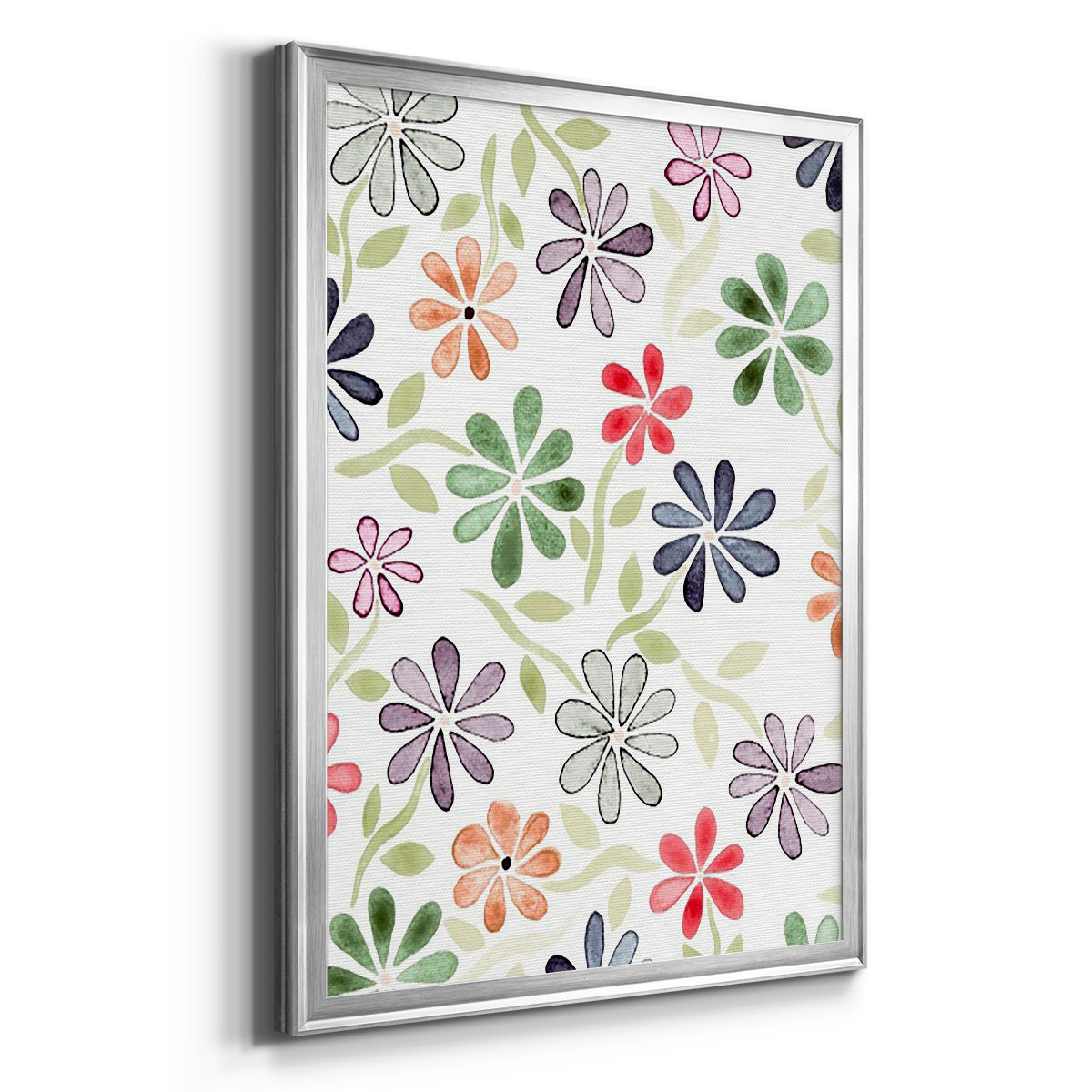 Faded Flowers I - Modern Framed Canvas Print