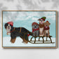 Christmas Mutt Sled - Floater Framed Canvas Print