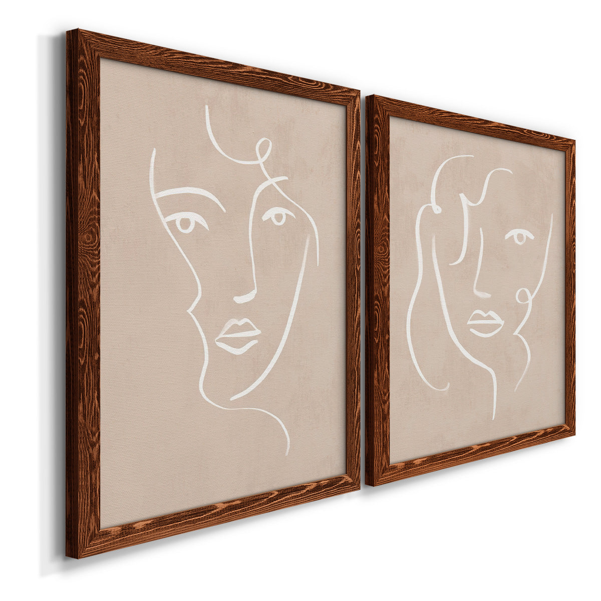 Curly Face I - Premium Framed Canvas 2 Piece Set - Ready to Hang