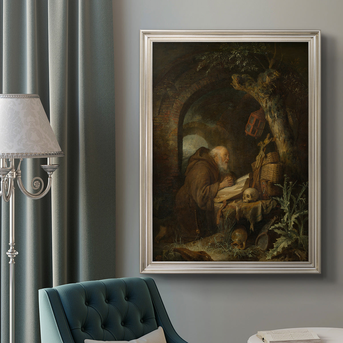 The Hermit, 1670 - Ornate Framed Canvas Print