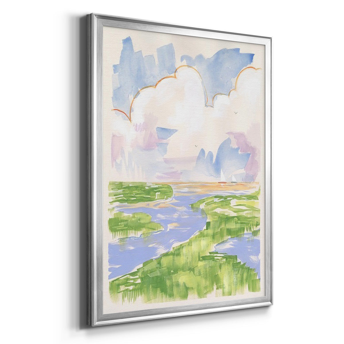 Low Country River Vista II - Modern Framed Canvas Print