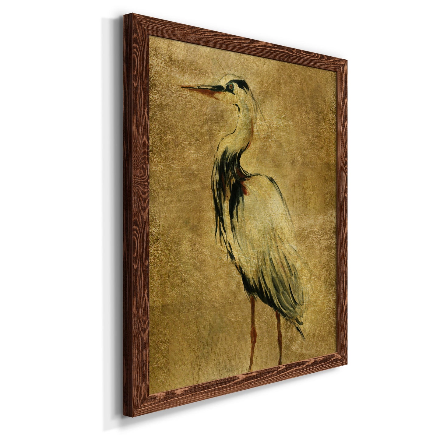 Gold Crane at Dusk II - Premium Canvas Framed in Barnwood - Ready to Hang