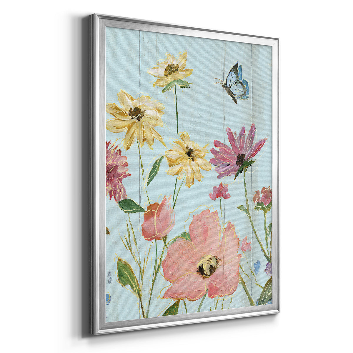 Wildflower Flutter II - Modern Framed Canvas Print