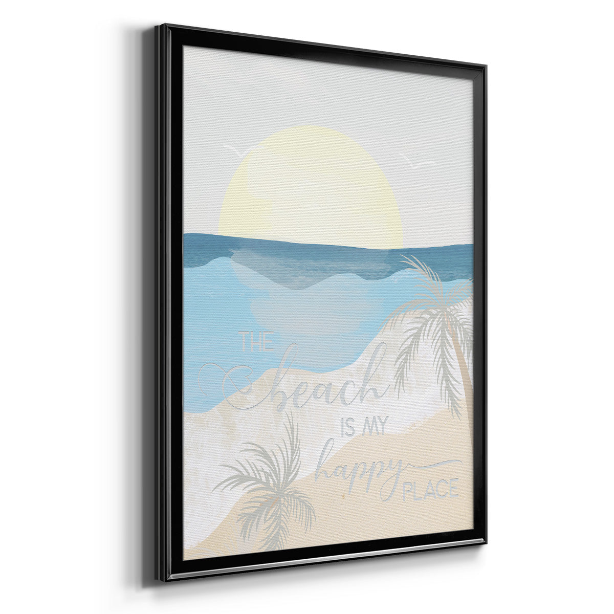 Happy Place - Modern Framed Canvas Print