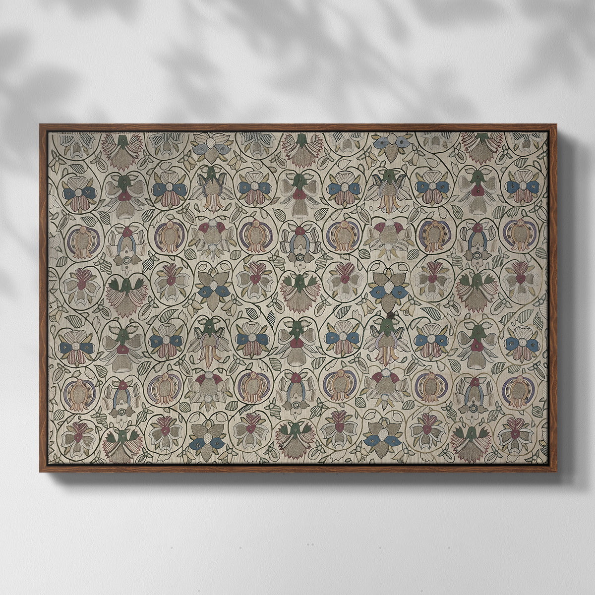 Long Cushion Cover (Printed Textile), c. 1600 - Floater Framed Canvas Print