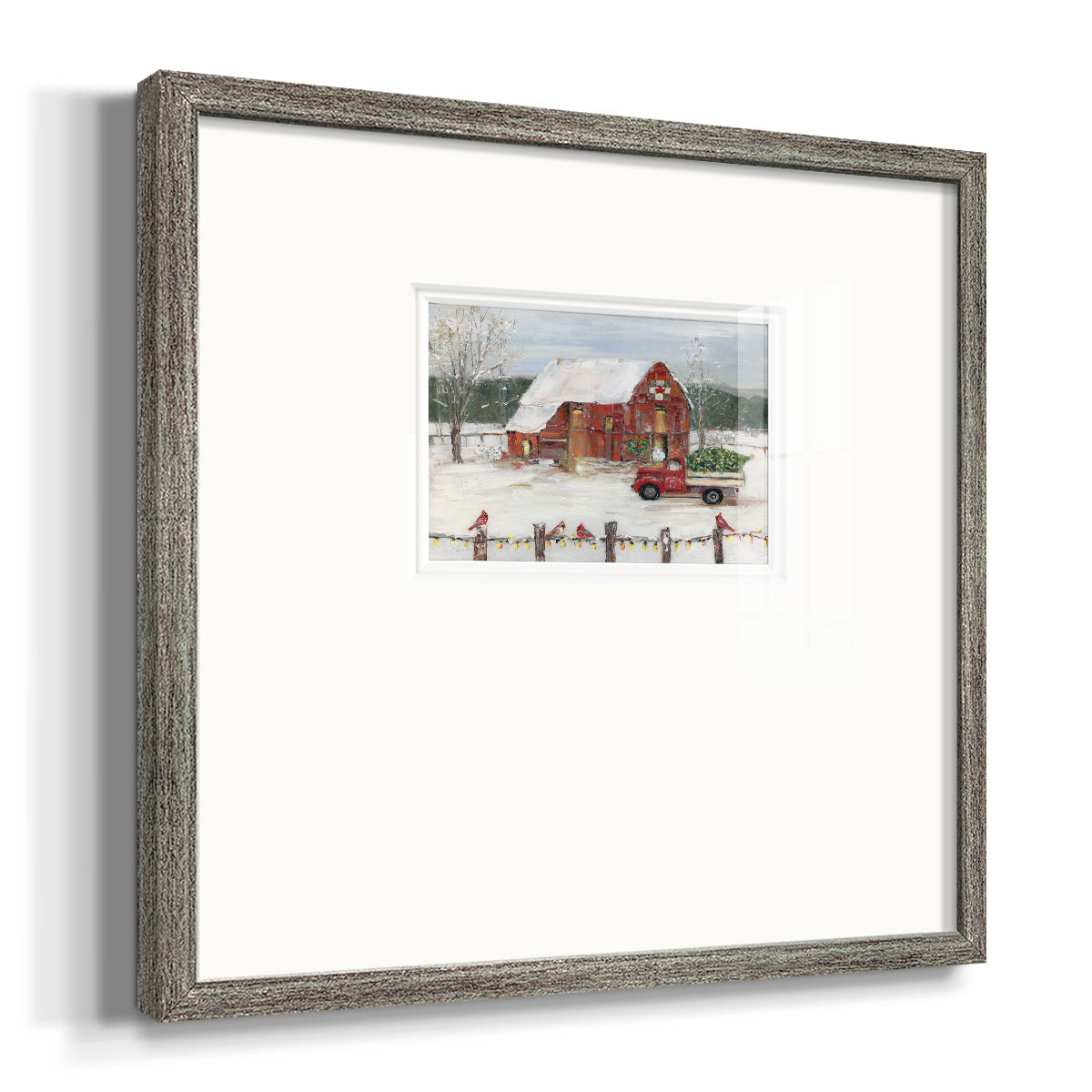 Christmas Farmyard - Double Matboard Framed Print