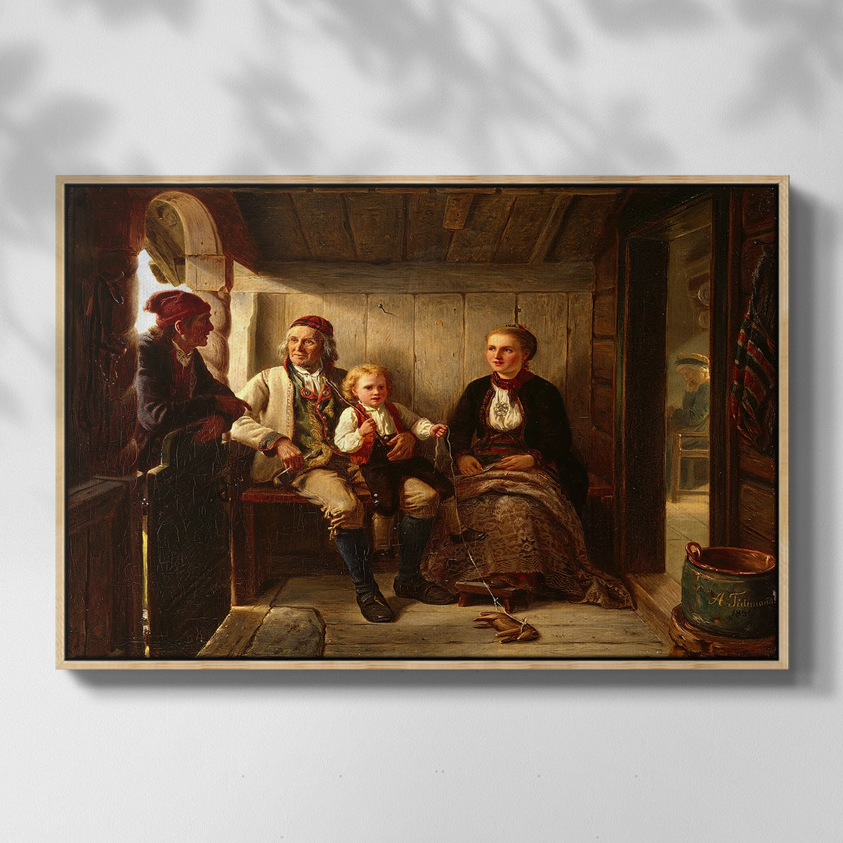 Neighbors (Naboer), 1855 - Floater Framed Canvas Print
