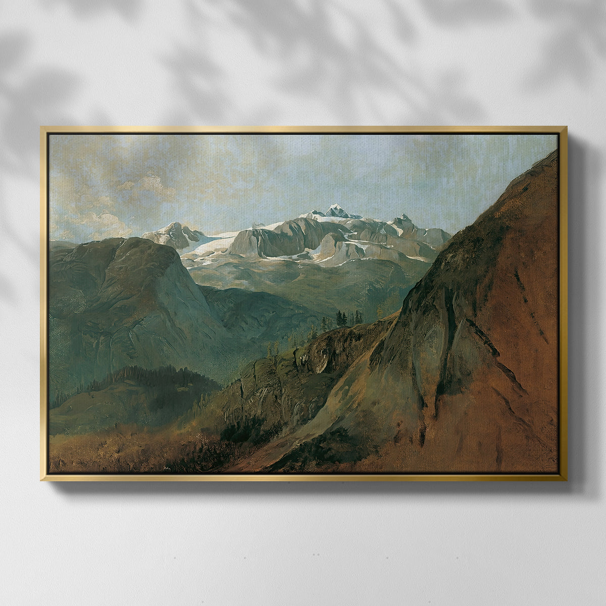 The Dachstein from the Plassen near Hallstatt, 1827 - Floater Framed Canvas Print