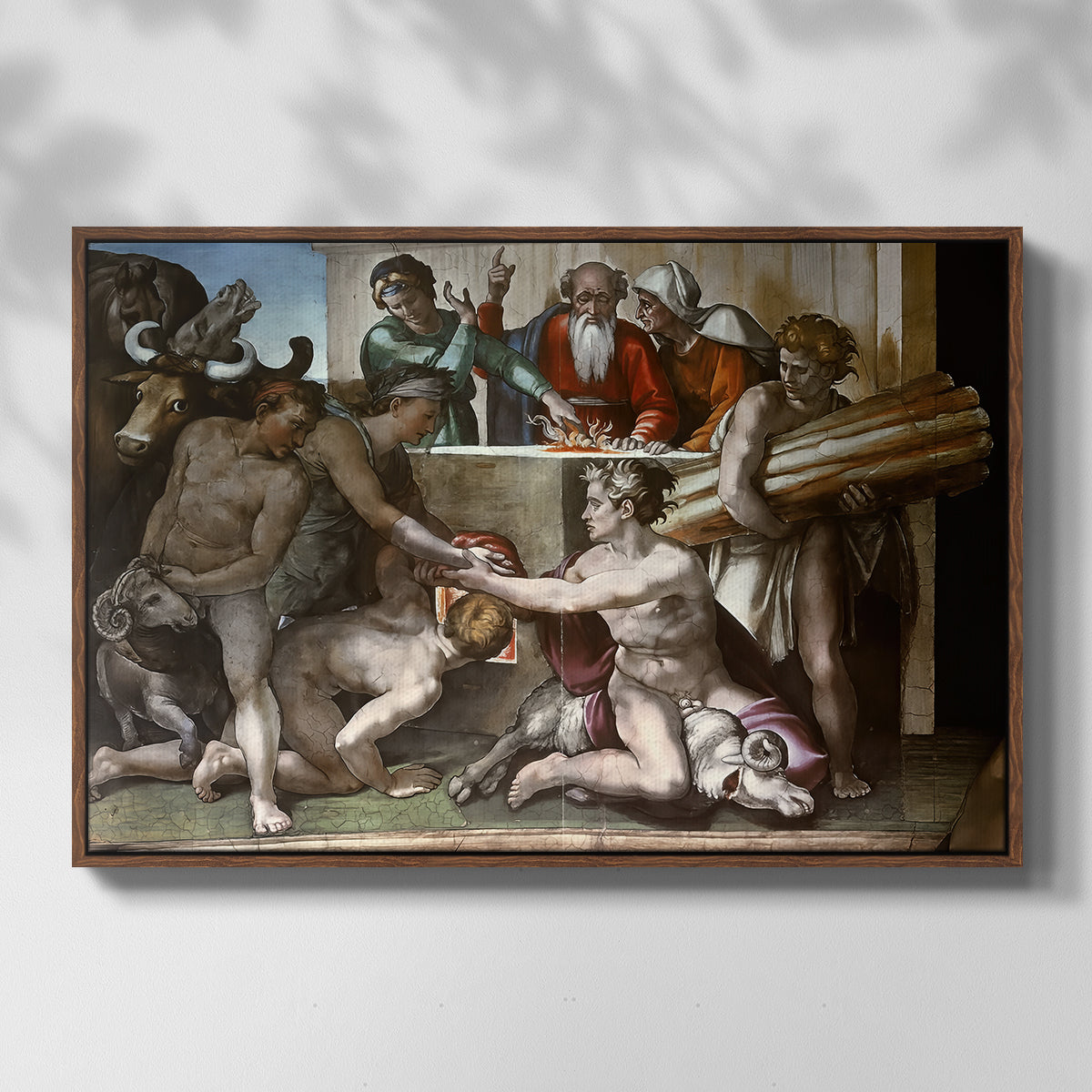 The Sacrifice of Noah (Sistine Chapel), 1509 - Floater Framed Canvas Print