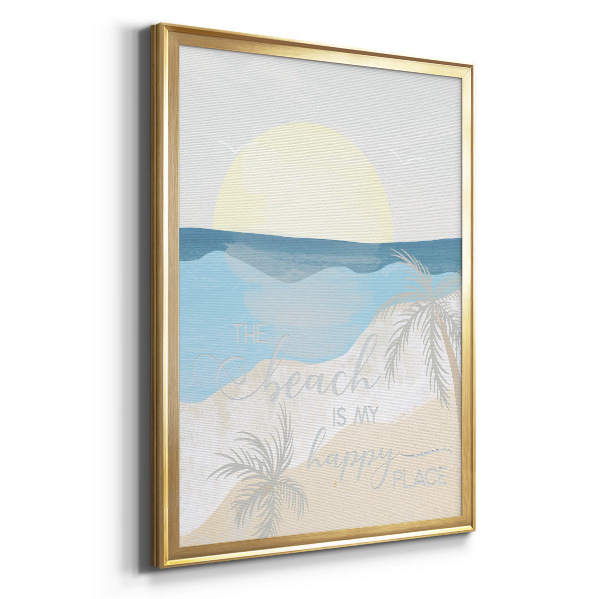 Happy Place - Modern Framed Canvas Print