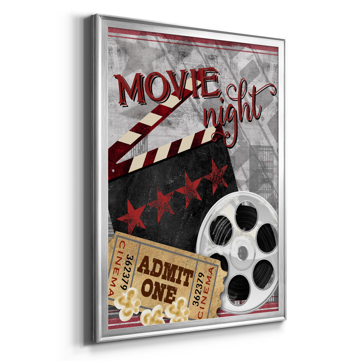 Movie Night II - Modern Framed Canvas Print
