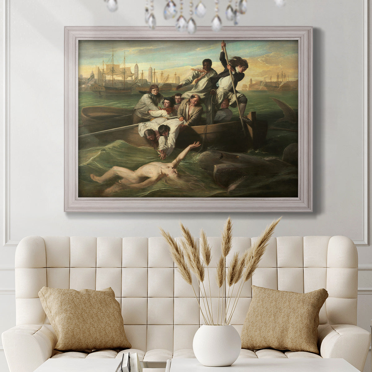 Watson and the Shark - Ornate Framed Canvas Print