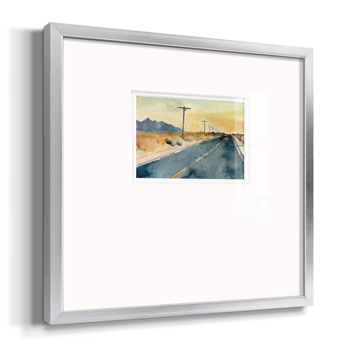 Deserted Highway II Premium Framed Print Double Matboard