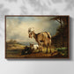 A Goat with Two Kids - Floater Framed Canvas Print