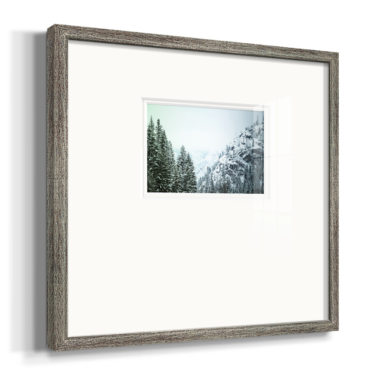 Snowfall in Cascadia II V1- Premium Framed Print Double Matboard