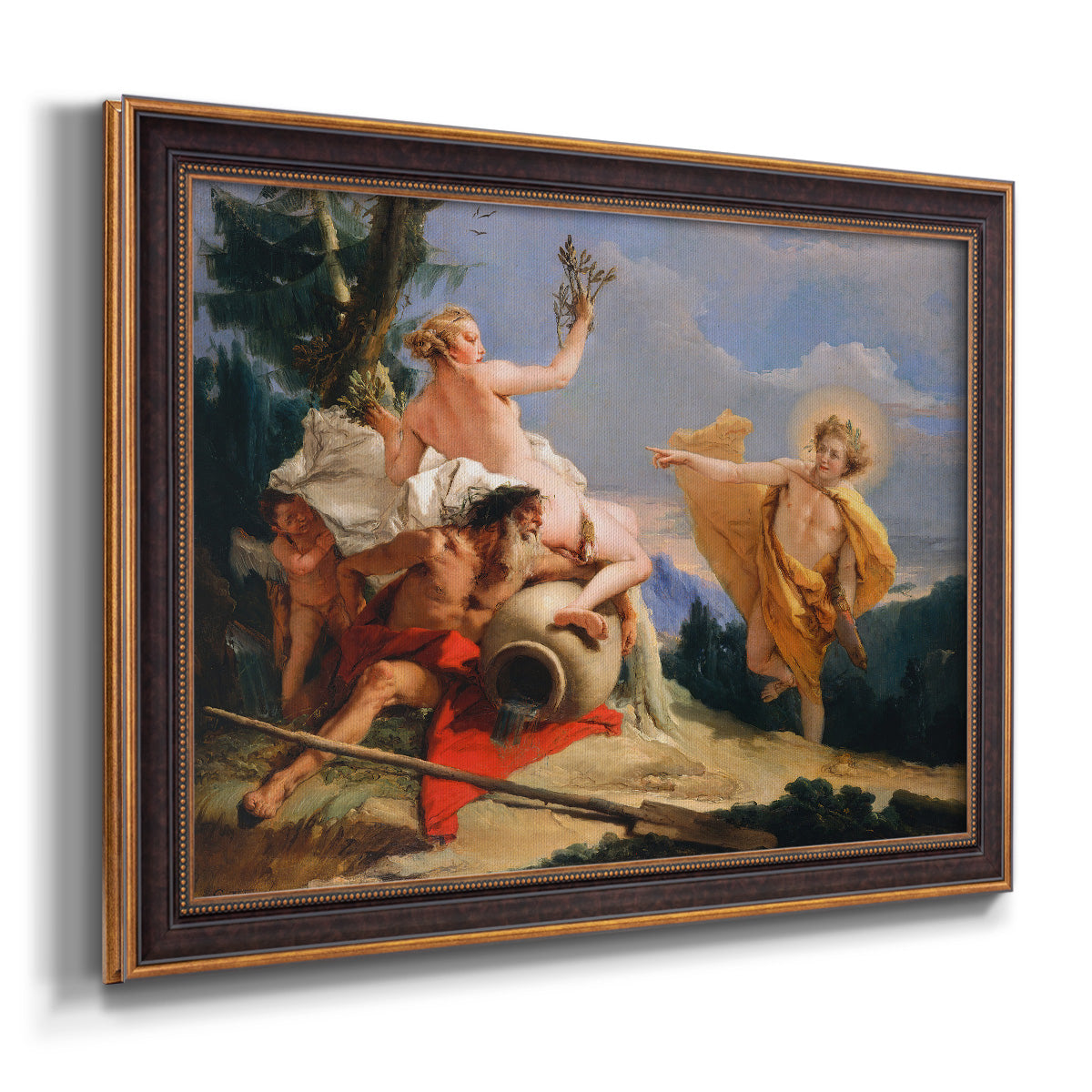 Apollo Pursuing Daphne - Ornate Framed Canvas Print
