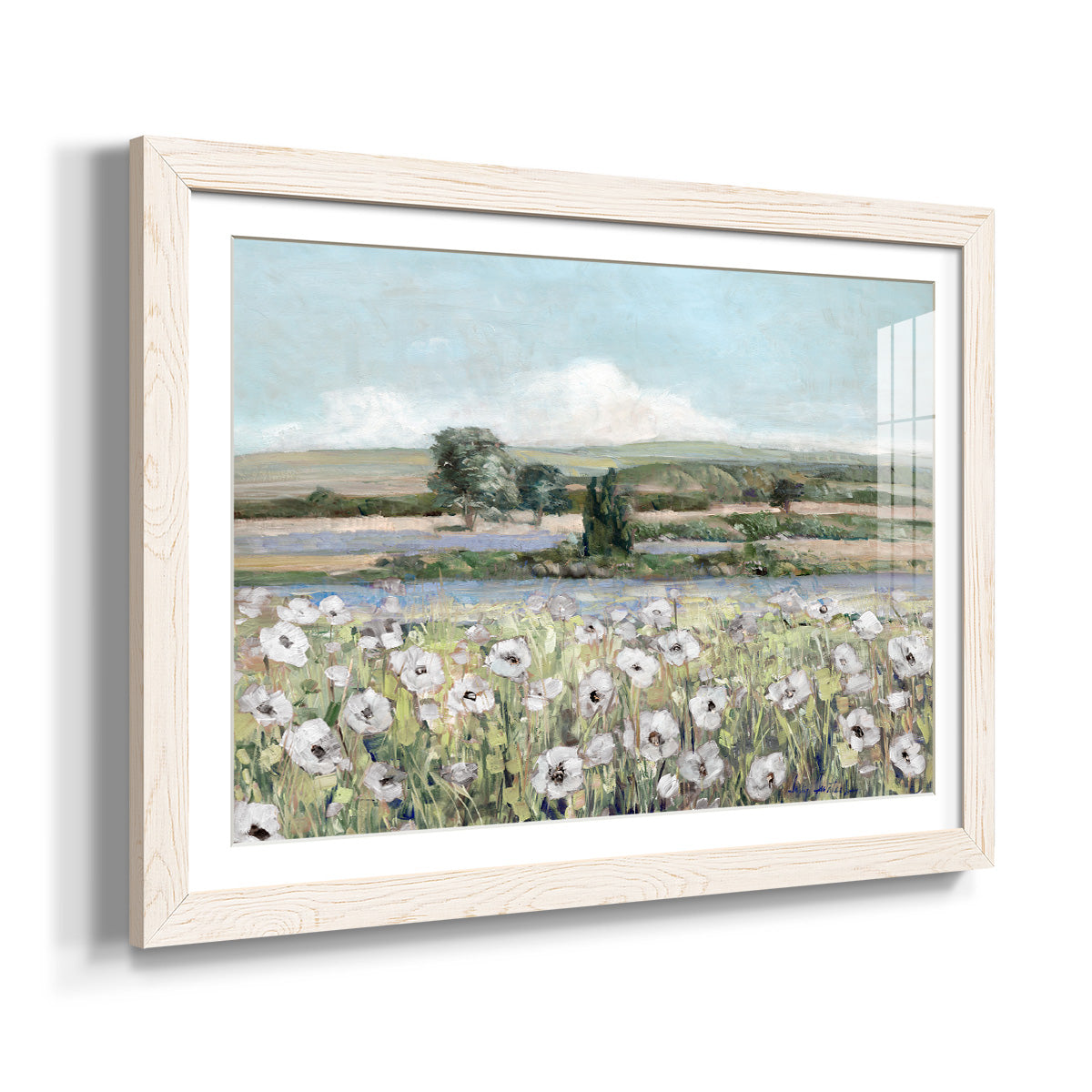 Vintage Poppy Valley - Barnwood Framed Art Print