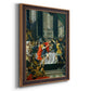Classical historical painting of Alexander the Great by Donato Creti printed on canvas in an ornate bronzed mahogany wood frame with a vertical orientation.
