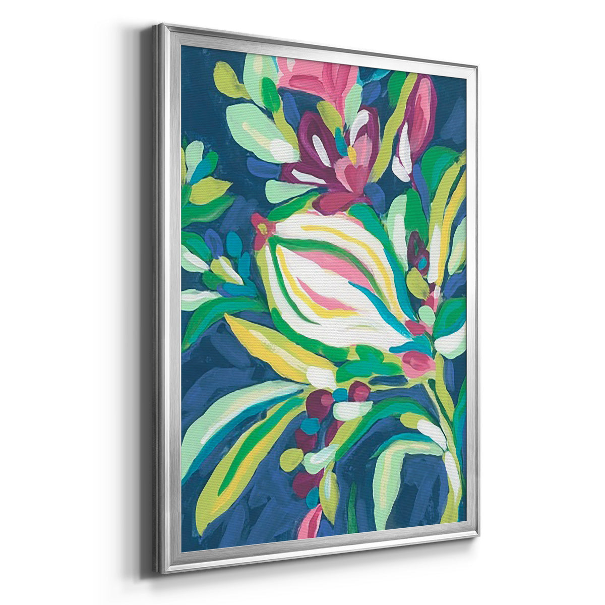 Blue Tropics II - Modern Framed Canvas Print