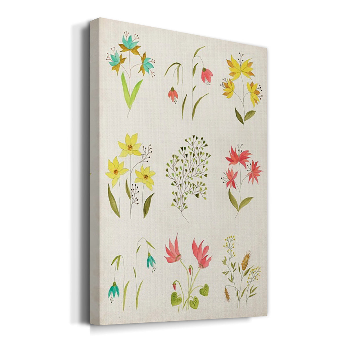 Floral Gatherings Grid - Canvas Art Print