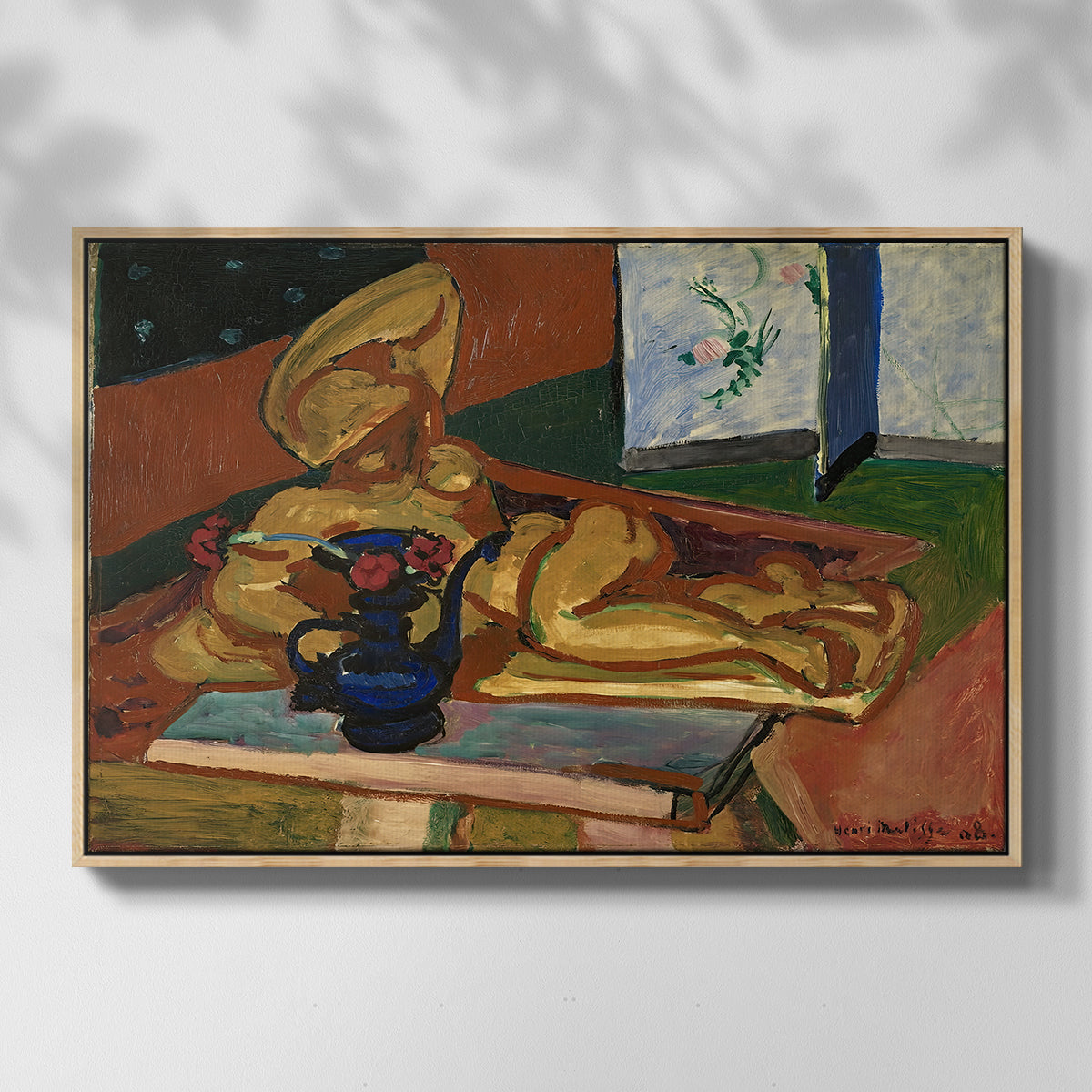 Sculpture and Persian Vase (The Bronze Figure), 1908 - Floater Framed Canvas Print