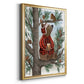 Lumberjack Bear Pine Tree Coffee Break - Modern Framed Canvas Print